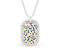 Collana con ciondolo a forma di puntini di Mardi And The Gras, con diamanti bianchi e quadrati lucidi, per donna, ca di gioielli con ciondolo di diamanti, regalo