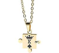 Collana con Ciondolo a Forma di Puzzle Collana con Ciondolo a Forma di re/Regina Collana per Coppia, K d'oro