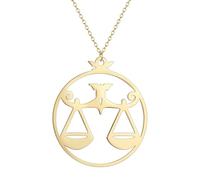 Collana con ciondolo a forma di scala della giustizia, da donna, in acciaio inox, con ciondolo a forma di giustizia, accessori per avvocati, Misura unica, Acciaio inossidabile, Nessuna pietra preziosa