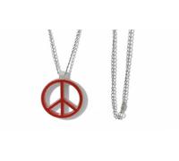Collana con ciondolo a forma di segno della pace, stile hippie, con simbolo della pace, gioielli in stampa 3d, anni '60 e '70, accessori per feste hippie, accessori per vestirsi, collane. (Rosso)