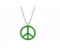 Collana con ciondolo a forma di segno della pace, stile hippie, con simbolo della pace, gioielli in stampa 3d, anni '60 e '70, accessori per feste hippie, accessori per vestirsi, collane. (Verde)