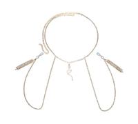 Collana con ciondolo a forma di serpente, catena toracica per donna, discoteca in metallo, nappe a serpente, accessori per il corpo, accessori per il corpo per reggiseni luccicanti, catene per donne