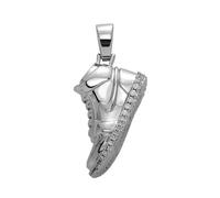 Collana con ciondolo a forma di sneaker in argento/platino placcato oro 18 carati, gioiello hip hop con diamanti di zirconia cubica 5A, regalo per uomini e donne, ICED OUT, hip hop, collana 925