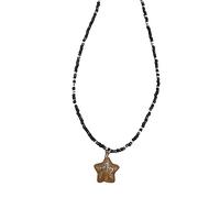 Collana con ciondolo a forma di stella a cinque punte, girocollo con perline colorate, collana corta Y2K, per donne e ragazze con perline a stella, Misura unica, come descritto, come descritto