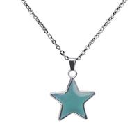 Collana con ciondolo a forma di stella magica, in acciaio inox, cambia colore, idea regalo per fidanzate, fidanzati