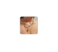 Collana con ciondolo a forma di stella marina a strati in oro, collana da donna Boho con conchiglie dorate con perle da spiaggia per le donne collana oceanica gioielli da donna, 2x2x0.3, Metallo