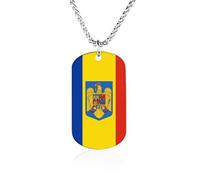 Collana con ciondolo a forma di stemma della Romania, in acciaio inox, placcato, gioiello commemorativo, regalo per uomini e donne