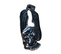Collana con ciondolo a forma di teschio alato in acciaio inossidabile 45x20mm placcato argento, senza catena, realizzata a mano per uomo e donna, simbolo di potere, gioiello significativo |LK_SSC_0214