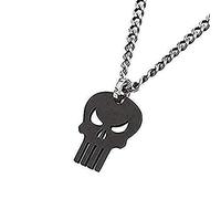 Collana con ciondolo a forma di teschio nero Punisher