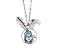 Collana con ciondolo a forma di testa di gatto con scritta "The Taste of Snow", ideale come regalo