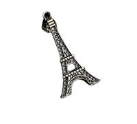 Collana con ciondolo a forma di Torre Eiffel in acciaio inossidabile 53x26mm placcata argento, senza catena, realizzata a mano per uomo e donna, simbolo di potere e gioiello significativo |LK_SSC_0180
