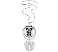 Collana con ciondolo a forma di totem, con ali d'angelo, stile indiano, simbolo del sacrificio