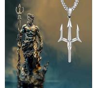 Collana con ciondolo a forma di Tridente Poseidone in lega ecologica, gioiello di Dio greco per uomini e donne, collana ispirata al mito, simbolo dell'oceano, regalo