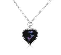 Collana con ciondolo a forma di urna a forma di sirena, a forma di cuore, ideale per la cremazione degli animali domestici