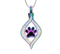 Collana con ciondolo a forma di urna commemorativa per ceneri con l'occhio del mio cuore, per donne e uomini, Acciaio inossidabile, Nessuna pietra preziosa