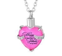 Collana con ciondolo a forma di urna di cristallo, urna per ceneri umane, pietra portafortuna per cremazione, gioielli, porta ricordi, collana commemorativa, regalo (ottobre)