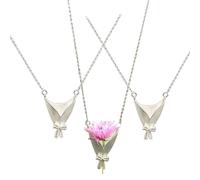 Collana con ciondolo a forma di vaso, 3 pezzi, elegante gioiello con delicato supporto per bouquet, charm alla moda per contenere fiori veri o secchi
