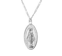 Collana con ciondolo a forma di Vergine Maria Religione Fede Unisex Lega Accessori Regalo Bianco