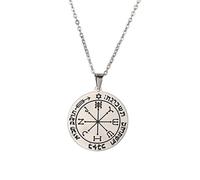 Collana con ciondolo a pentacolo di Marte e chiave di Salomone, il sigillo del re della Wicca, talismano in acciaio inossidabile per la protezione, regali di gioielli.