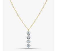 Collana con ciondolo a quattro gocce in oro giallo 9 ct 1,00 ct con diamanti ...