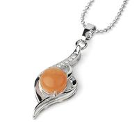 Collana con Ciondolo A Sfera Di Cristallo Naturale,Ciondolo In Zircone Trasparente con Catena Di Perline In Argento,Girocollo In Pietra Preziosa Lucidata per Donna E Uomo,Mandala Cavo In Giada Aranci