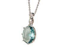 Collana con Ciondolo a zircone cubico Blu colorato Catena di Colori d'Argento Moda Accessori per Il Collo delle Donne Regalo di Fantasia Gioielli alla Moda