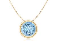 Collana con ciondolo acquamarina naturale ANGARA 1,12 ct in oro massiccio...