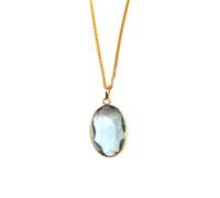 Collana con ciondolo al quarzo acquamarina, collana con ciondolo blu acqua, collana regalo