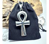 Collana con ciondolo Ankh extra large 33" catena simbolo di vita bavaglino...