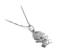 Collana Con Ciondolo Bebè Girl Con Ciuccio In Zircone Rosa in Argento 925