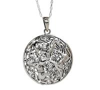Collana con ciondolo cavallo Epona Dea Celtica Trinità in argento 925...
