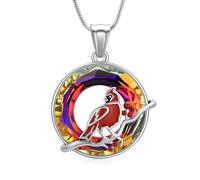 Collana con ciondolo commemorativo a forma di colibrì e cenere, per donne e uomini, Acciaio inossidabile, Nessuna pietra preziosa