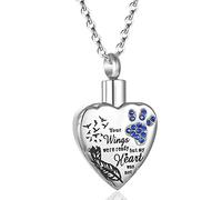 Collana con ciondolo commemorativo a forma di cuore in acciaio inox, a forma di cuore, per ceneri, cane e gatto, Acciaio inossidabile, non so