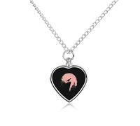Collana con ciondolo commemorativo a forma di dinosauro sotto il sangue, luna, cuore, urna per ceneri
