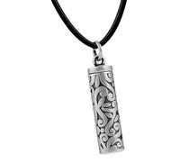 Collana con ciondolo commemorativo con incisione dettagliata della vite, include una pergamena della benedizione e cinturino in pelle regolabile con ciondolo cavo, One Size, come descritto, come