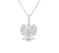 Collana Con Ciondolo Con Contorno Di Aquila Della Polonia - Polska Etnica Paese Totem Catena Di Fascino Patriottico Delicato Gioielli,Poli Hip Hop Patriottismo Gioielli Per Donne Uomini Maglione,Bianc
