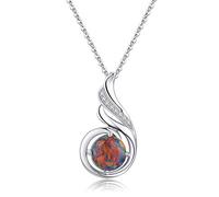 Collana con ciondolo con fenice, in argento Sterling e opale, ideale come regalo di compleanno e 925, colore: Opale nero., cod. KINGWHYTE