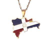 Collana Con Ciondolo Con Mappa Della Repubblica Dominicana Per Donne E Ragazze,Collana Con Ciondolo A Goccia Di Olio Alla Moda,Collana Con Mappe,Souvenir,Gioielli Patriottici,Regali Per Donne,Uomini,