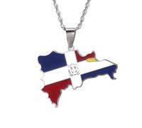 Collana Con Ciondolo Con Mappa Della Repubblica Dominicana Per Donne E Ragazze,Collana Con Ciondolo A Goccia Di Olio Alla Moda,Collana Con Mappe,Souvenir,Gioielli Patriottici,Regali Per Donne,Uomini,