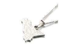 Collana con Ciondolo con Mappa della Sicilia - Mappe dei Paesi alla Moda Catena di Maglioni con Fascino di Città Nazionali, per Donna Uomo Gioielli Patriottici Regali Accessori,