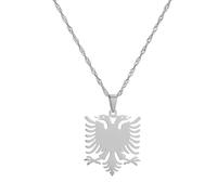 Collana Con Ciondolo Con Mappa Dell'Albania Collana Con Mappa Dell'Aquila Albanese Per Donne Uomini Collana Con Continente Dell'Albania Gioielli Con Mappa Dell'Albania Collana Con Ciondolo Delica