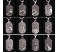 Collana Con Ciondolo Con Segno Zodiacale Vintage Da 1 Pezzo, Catena Per Maglione In Acciaio Inossidabile, Stile Unico E Hip Hop, Adatta Come Regalo Ariete,Toro,Gemelli,Cancro,Leone,Vergine,Bilancia,Sc