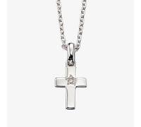 Collana con ciondolo croce e diamanti in argento grazia per bambini Little St...