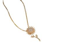 Collana con ciondolo da uomo, squisita collana alla moda con sole, personalità classica, girevole con ciondolo alla clavicola speranza