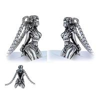 NAKEAH Collana con Ciondolo della dea sofferente in Argento Sterling, Collana della dea sofferente, Collana con Ciondolo amuleto della dea sofferente Religiosa Vintage (2pc)