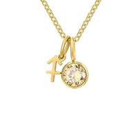 Collana Con Ciondolo Di Cristallo Con Pietra Portafortuna Naturale, Collana Con Ciondolo Con 12 Segni Zodiacali, Collana Delicata Con Pietre Preziose, Regalo Per Compleanno, Catena Dorata Sagit