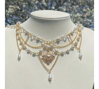 Collana Con Ciondolo Di Perle False Alla Moda In Stile Y2k Tagli UnicaLega di ferro