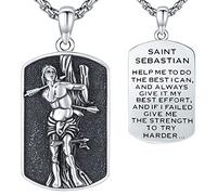 Collana con ciondolo di San Michele, San Cristoopera, San Sebastiano, Guadalupe, angelo custode, Santa Muerte, Giude, Giuseppe, in argento Sterling 925, per uomini e donne, amuleti religiosi cattolici