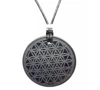 Collana con ciondolo fiore della vita in shungite EMF gemma cristallo...