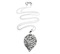 Collana con ciondolo foglia fiore semi della vita filigrana Boemia argento...